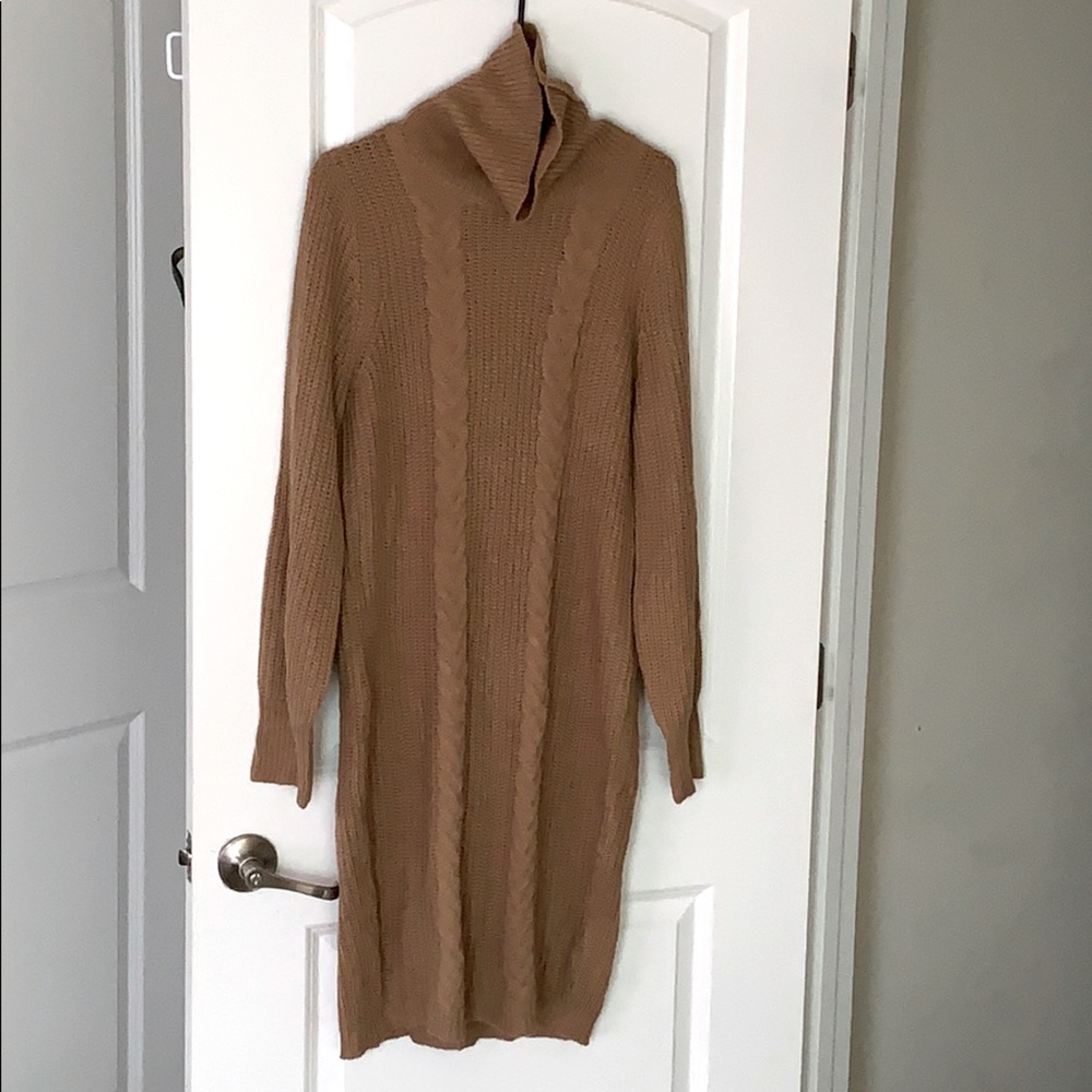 Beige sweater dress